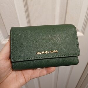 Michael Kors Green Leather Wallet